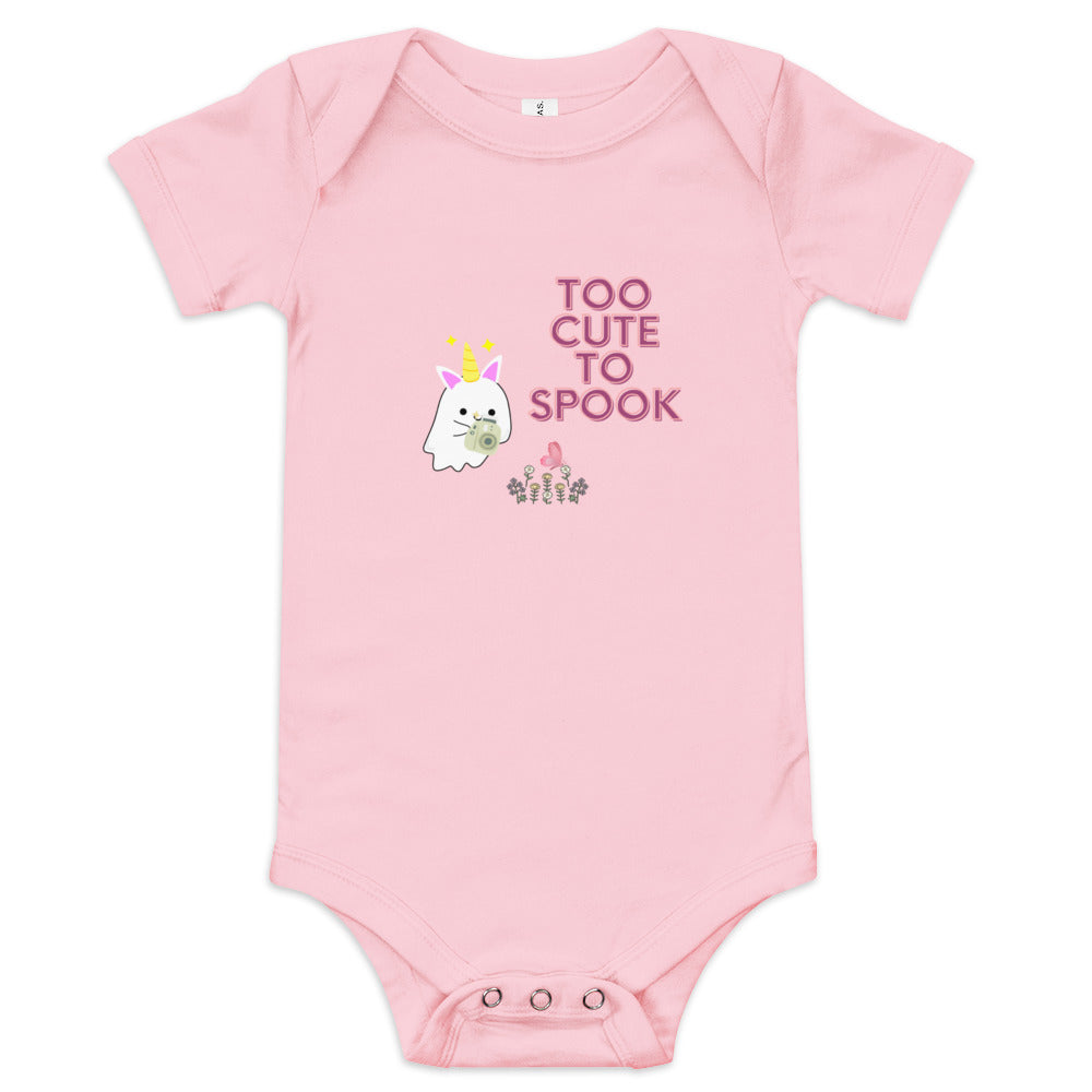 Too cute to spook Baby short sleeve one piece