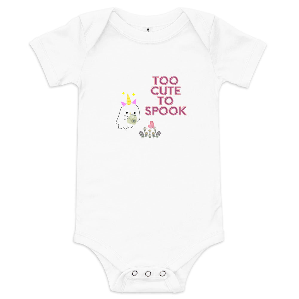 Too cute to spook Baby short sleeve one piece