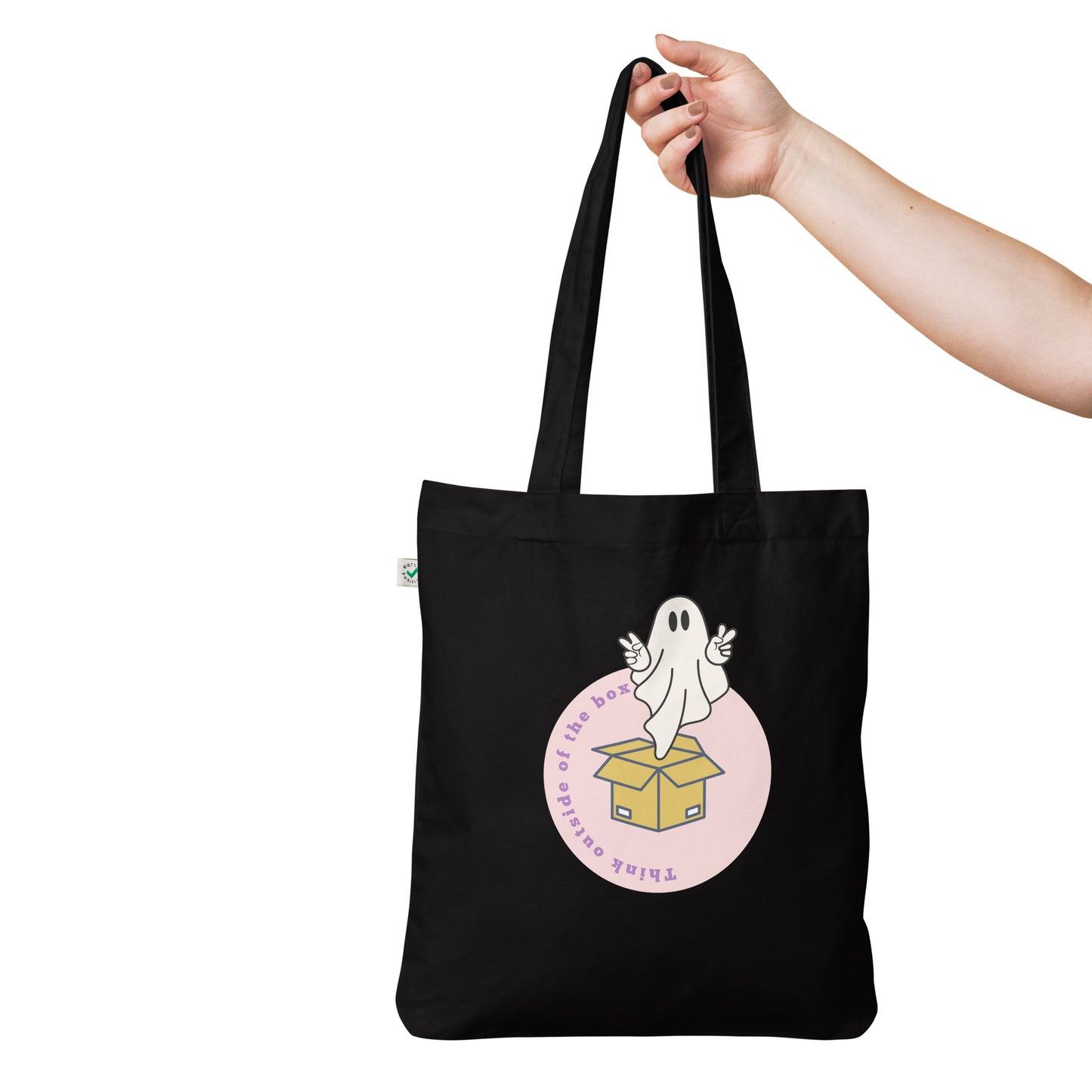 Out of the box thinking Organic fashion tote bag