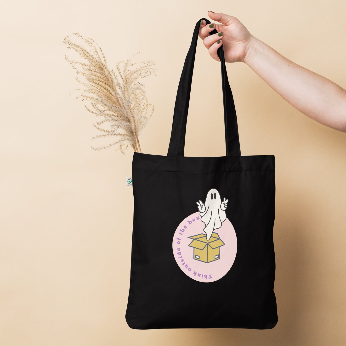 Out of the box thinking Organic fashion tote bag