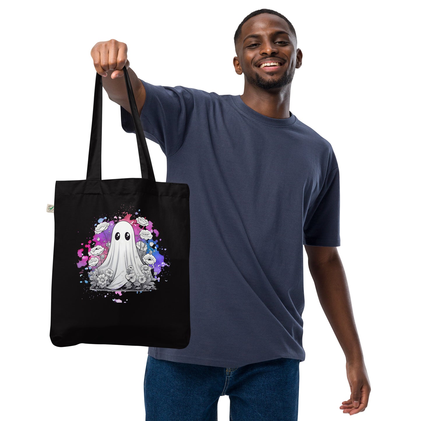 Flowers Organic fashion tote bag