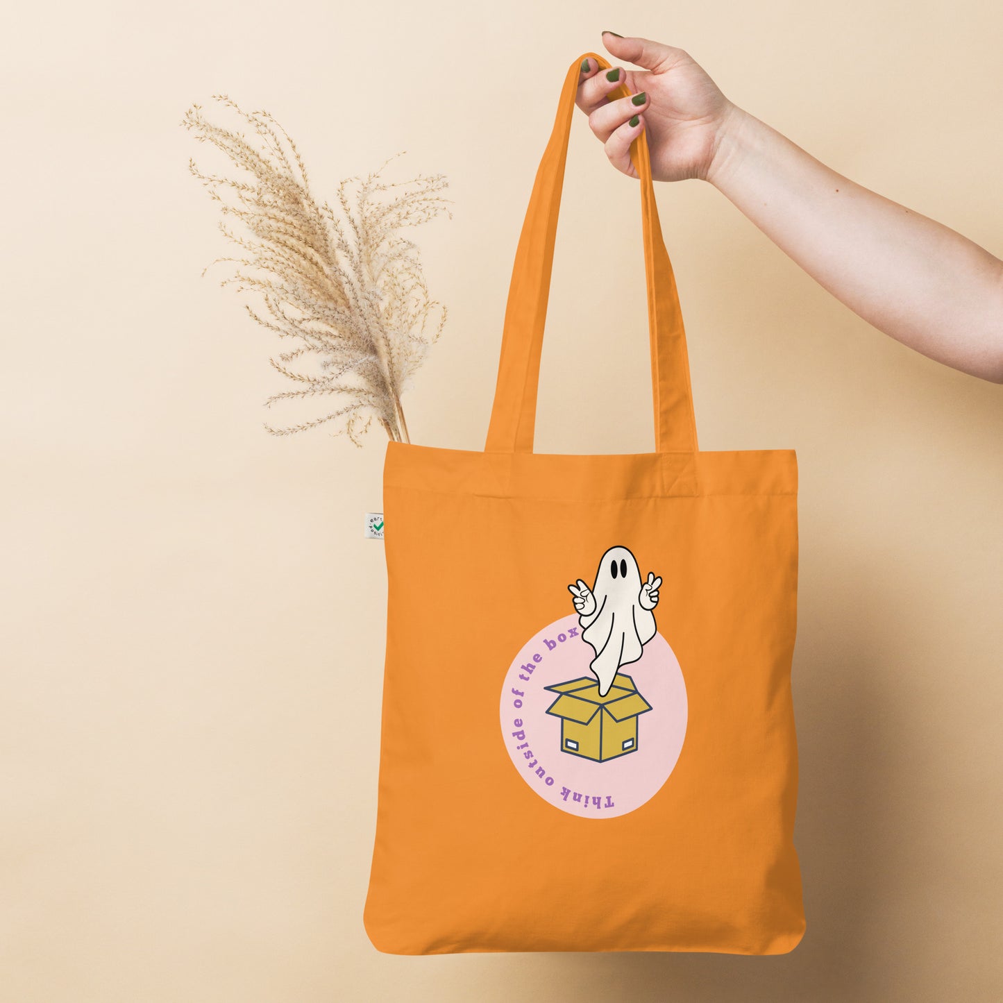 Out of the box thinking Organic fashion tote bag