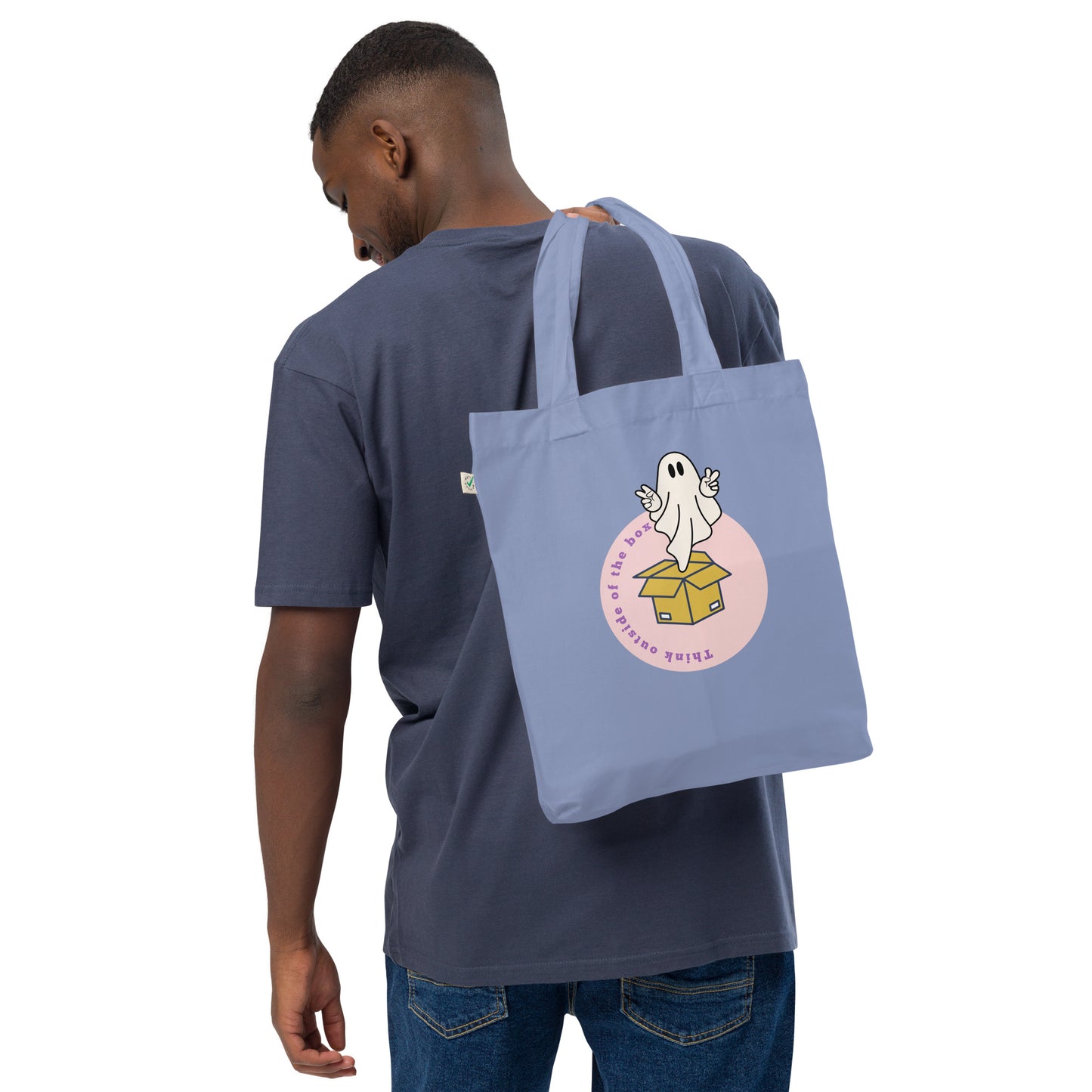 Out of the box thinking Organic fashion tote bag