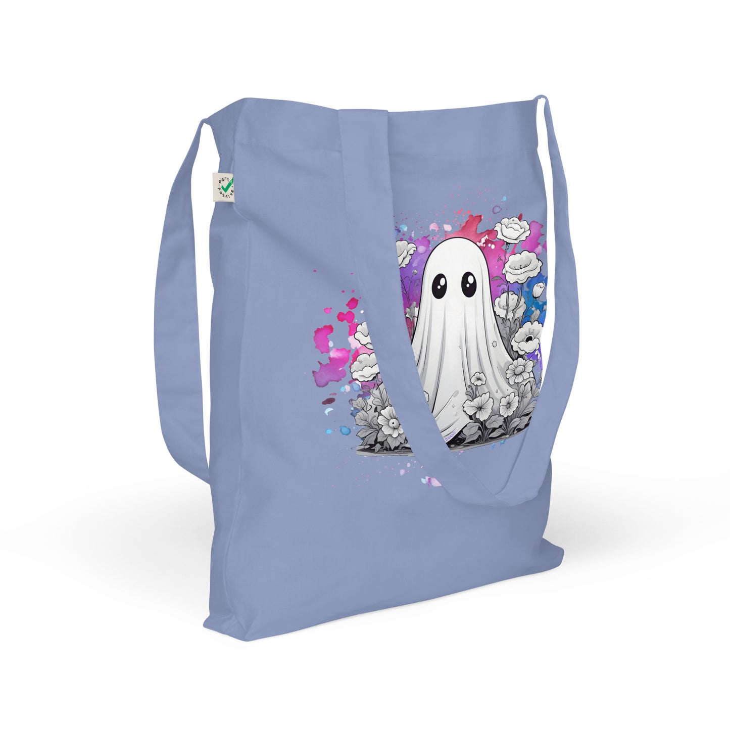 Flowers Organic fashion tote bag