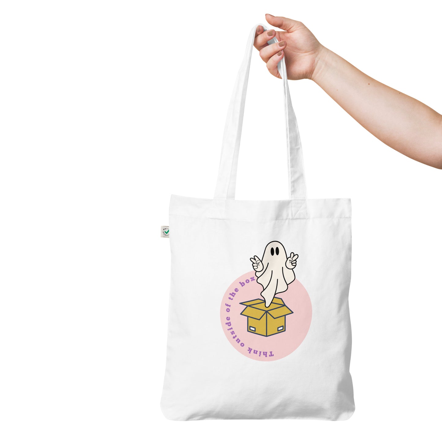 Out of the box thinking Organic fashion tote bag