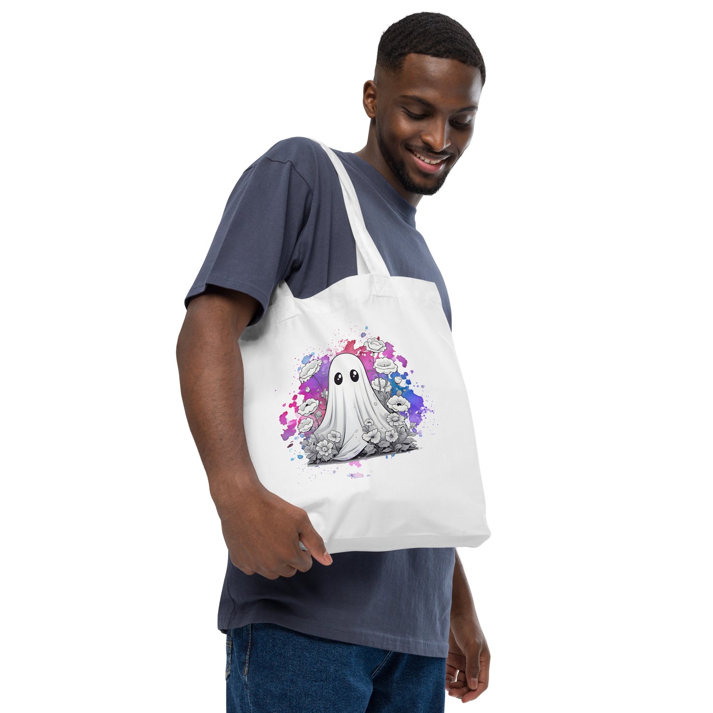 Flowers Organic fashion tote bag