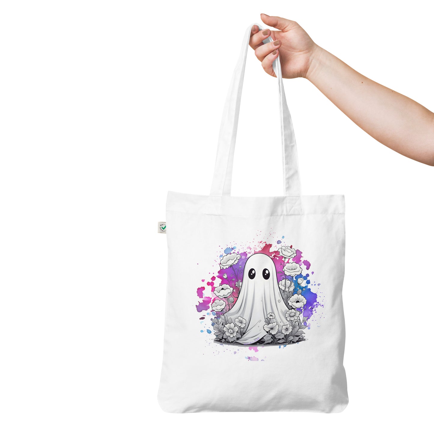 Flowers Organic fashion tote bag