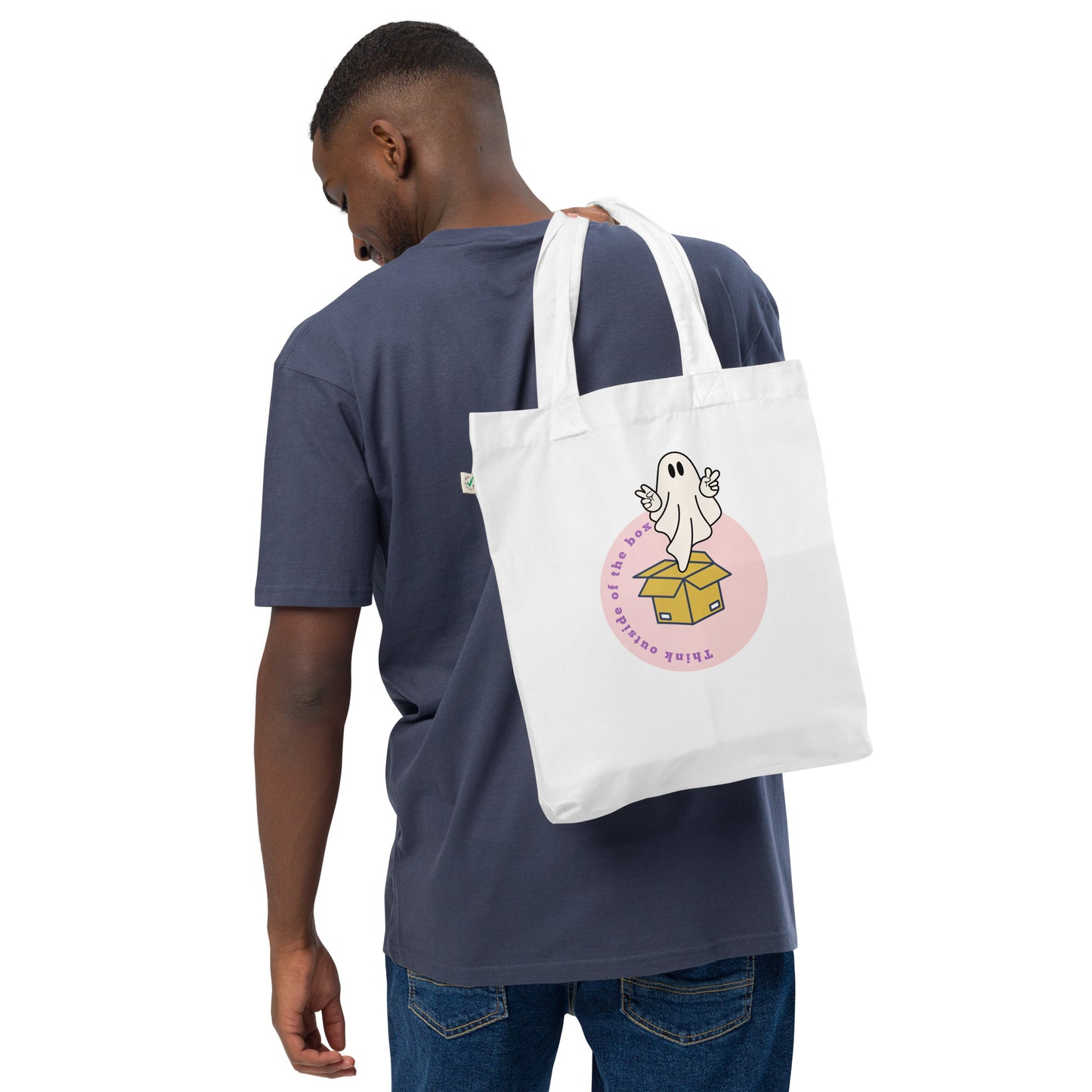 Out of the box thinking Organic fashion tote bag