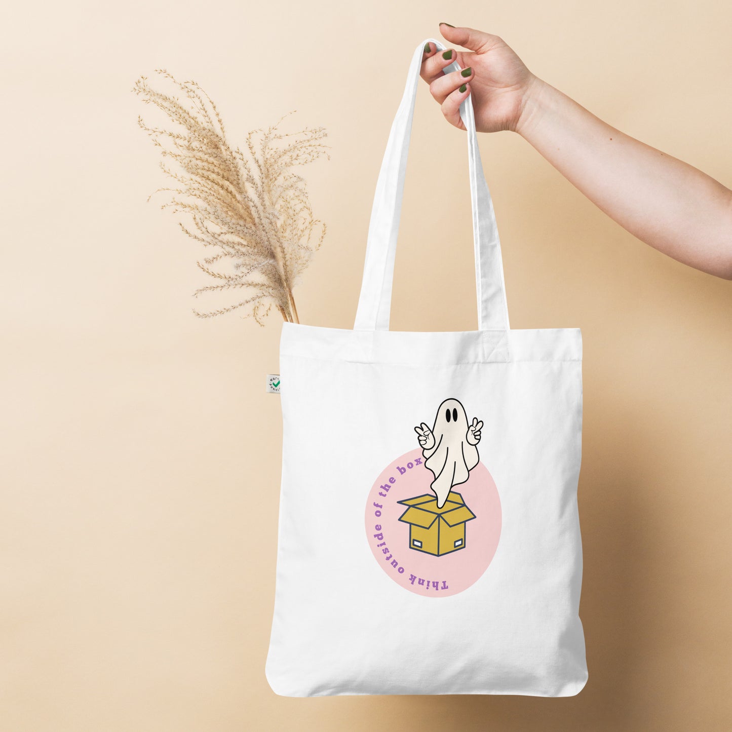 Out of the box thinking Organic fashion tote bag