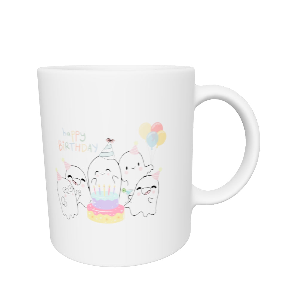 Birthday Boo White glossy mug