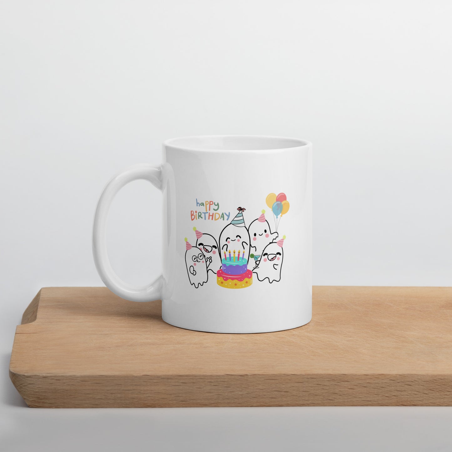 Birthday Boo White glossy mug