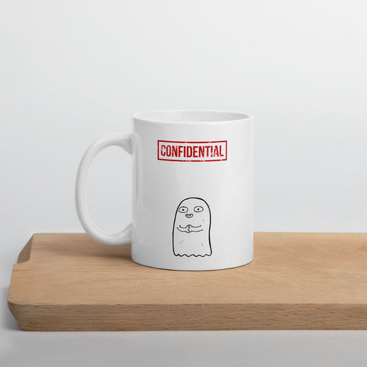 Confidential White glossy mug