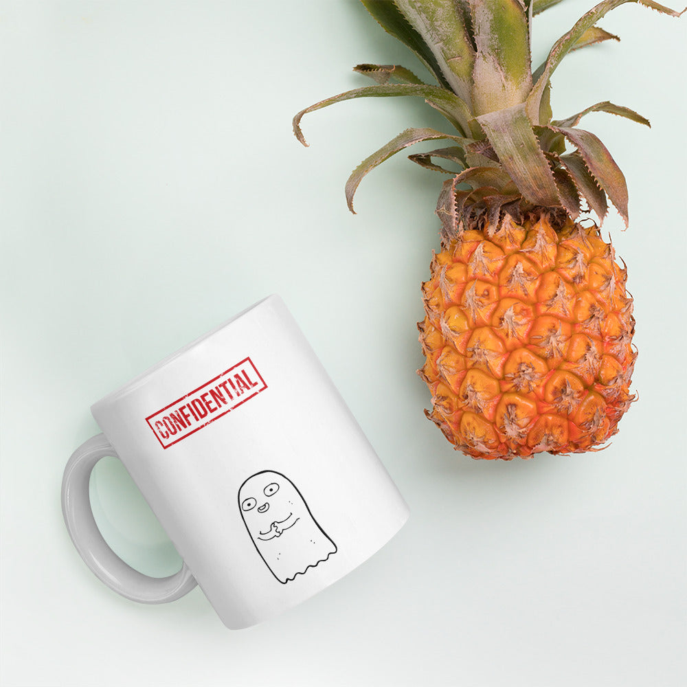 Confidential White glossy mug