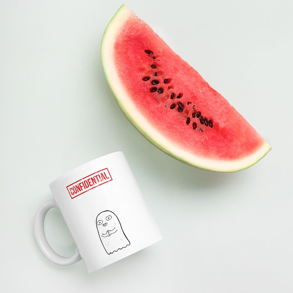 Confidential White glossy mug