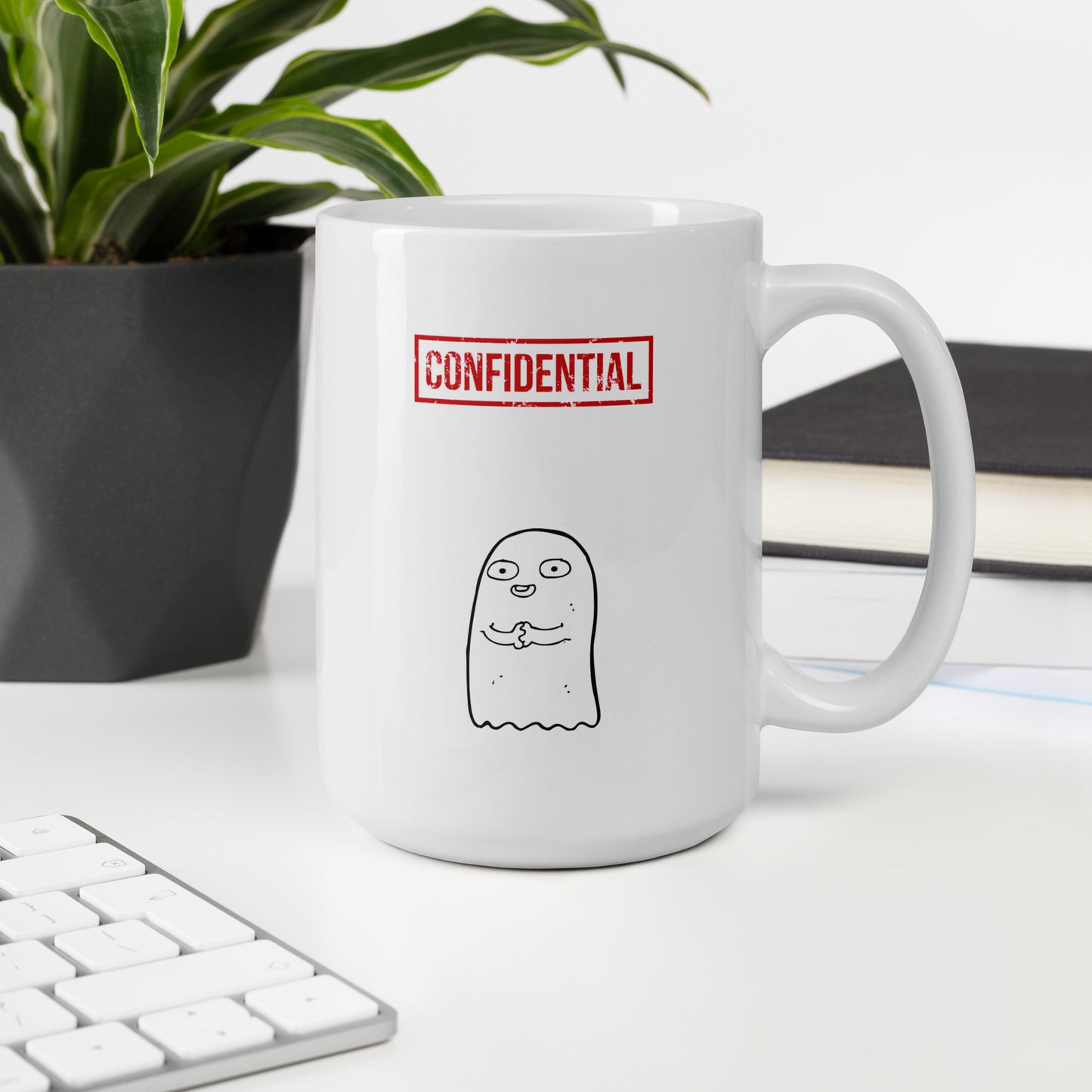 Confidential White glossy mug