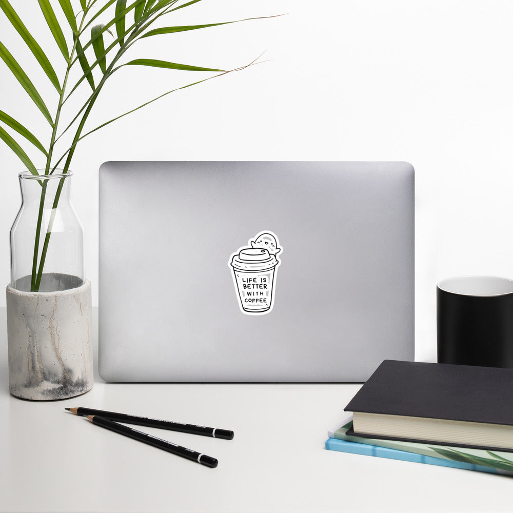 Coffee Bubble-free stickers (black)