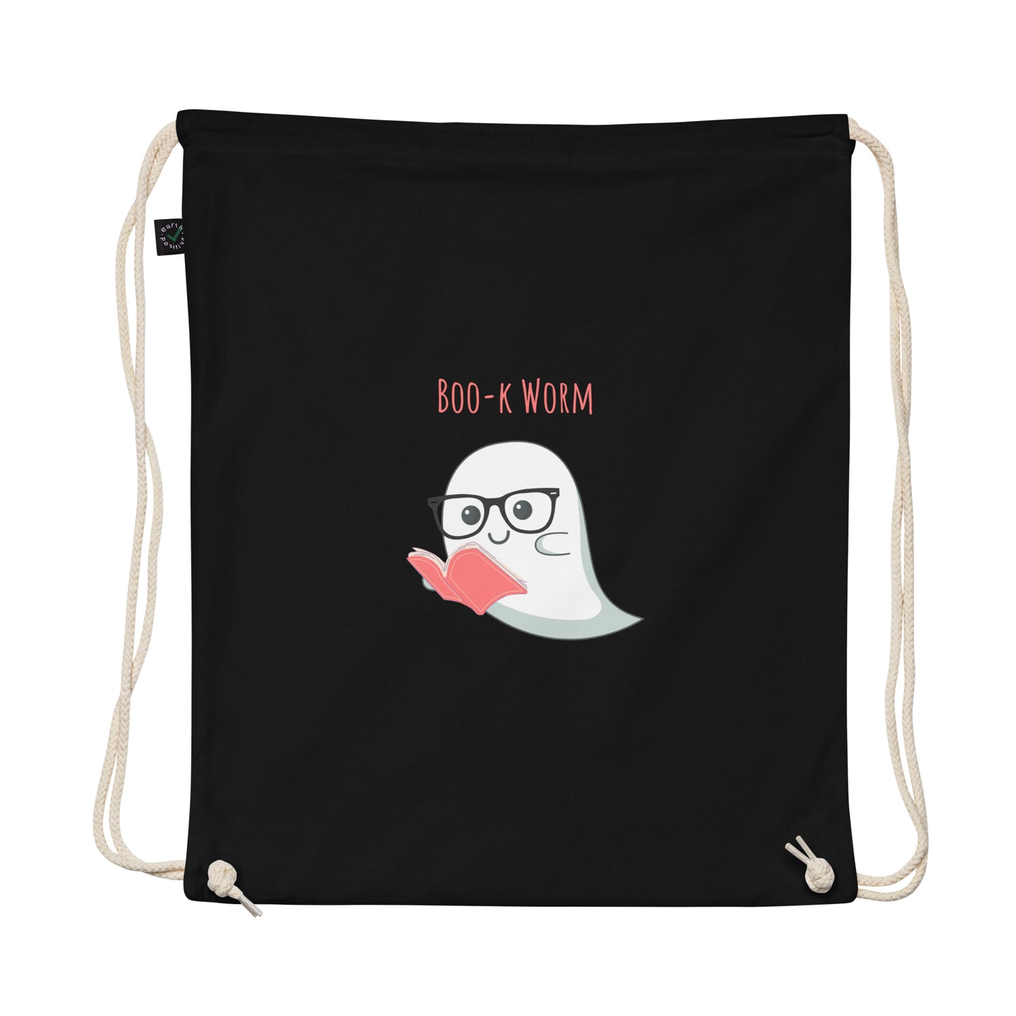 Book worm Organic cotton drawstring bag