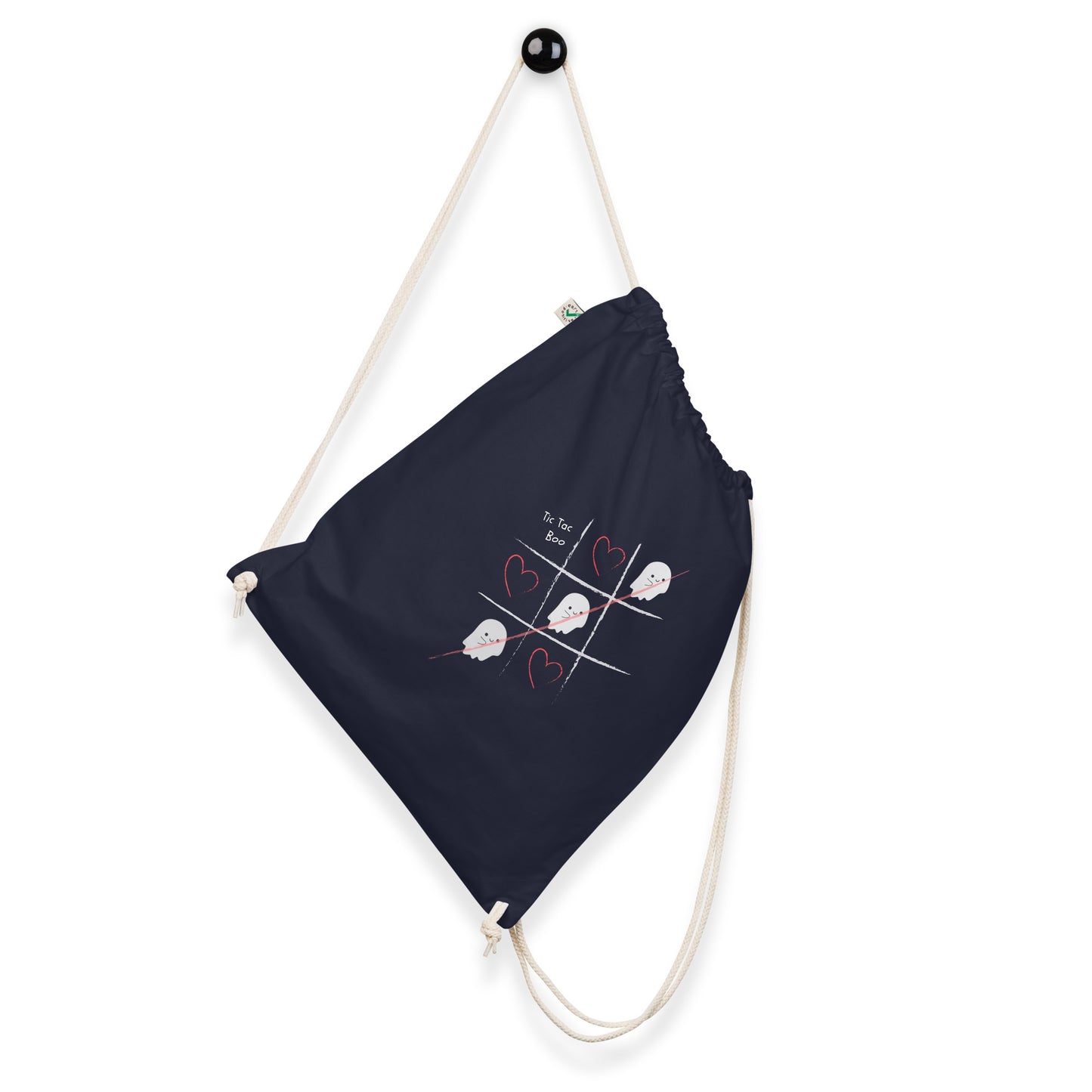 Tic-tac -boo Organic cotton drawstring bag