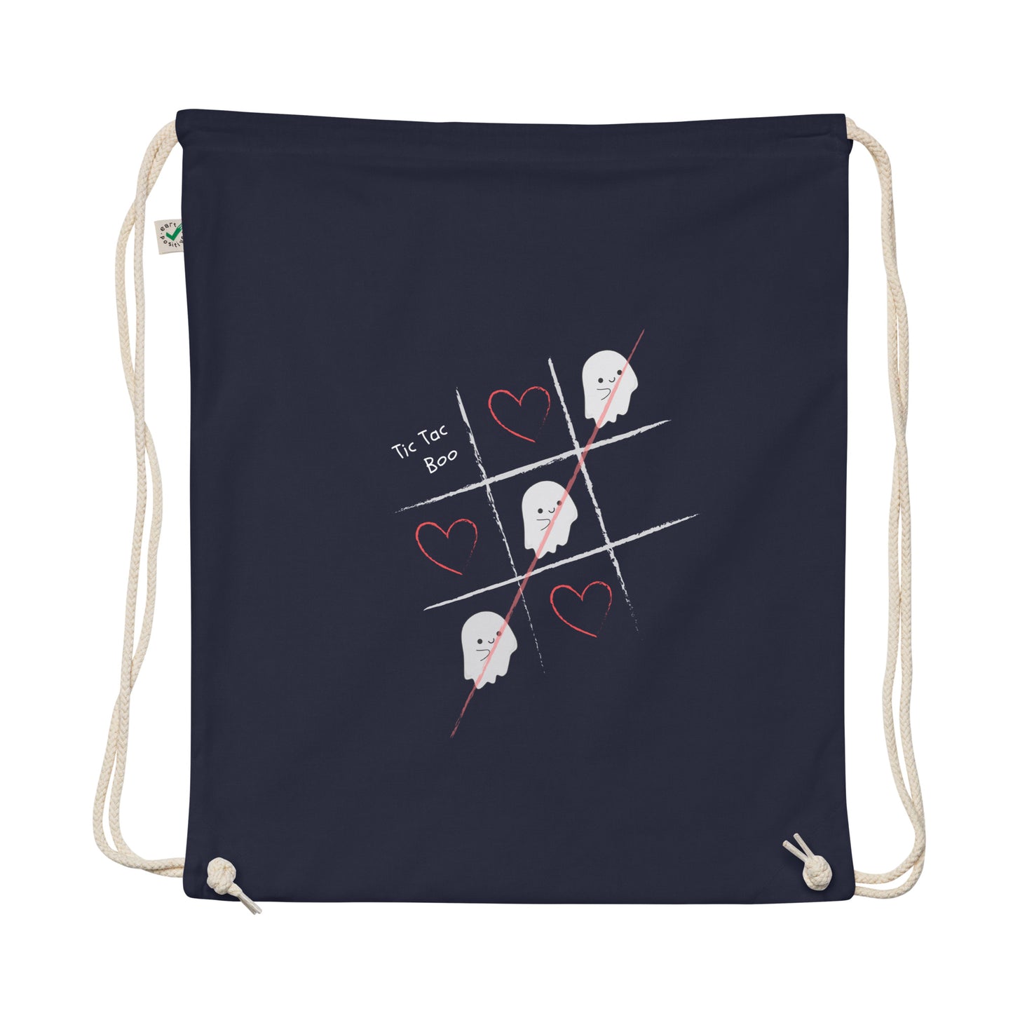 Tic-tac -boo Organic cotton drawstring bag