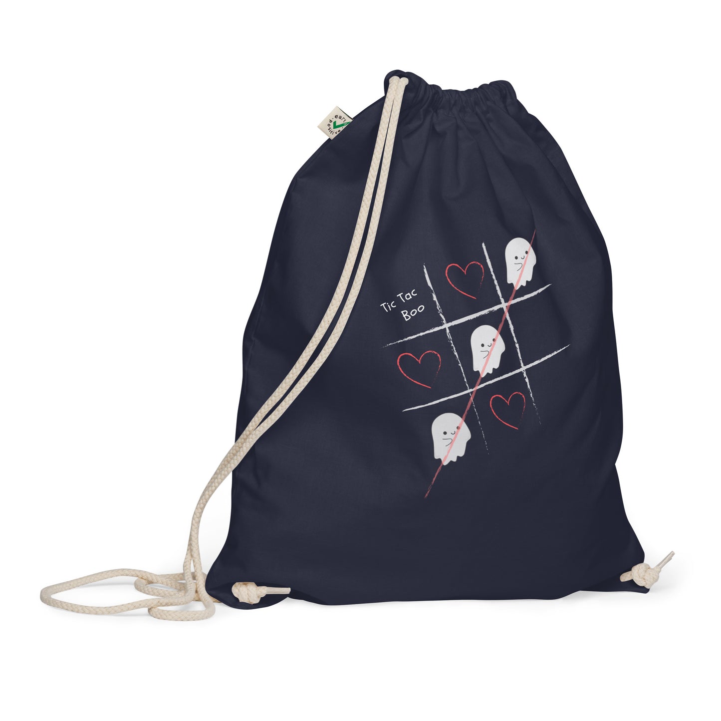 Tic-tac -boo Organic cotton drawstring bag