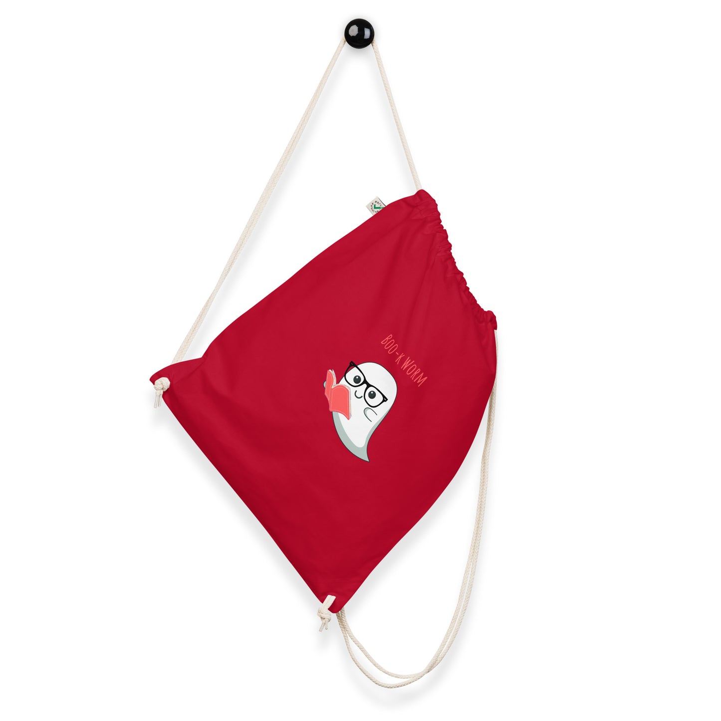 Book worm Organic cotton drawstring bag