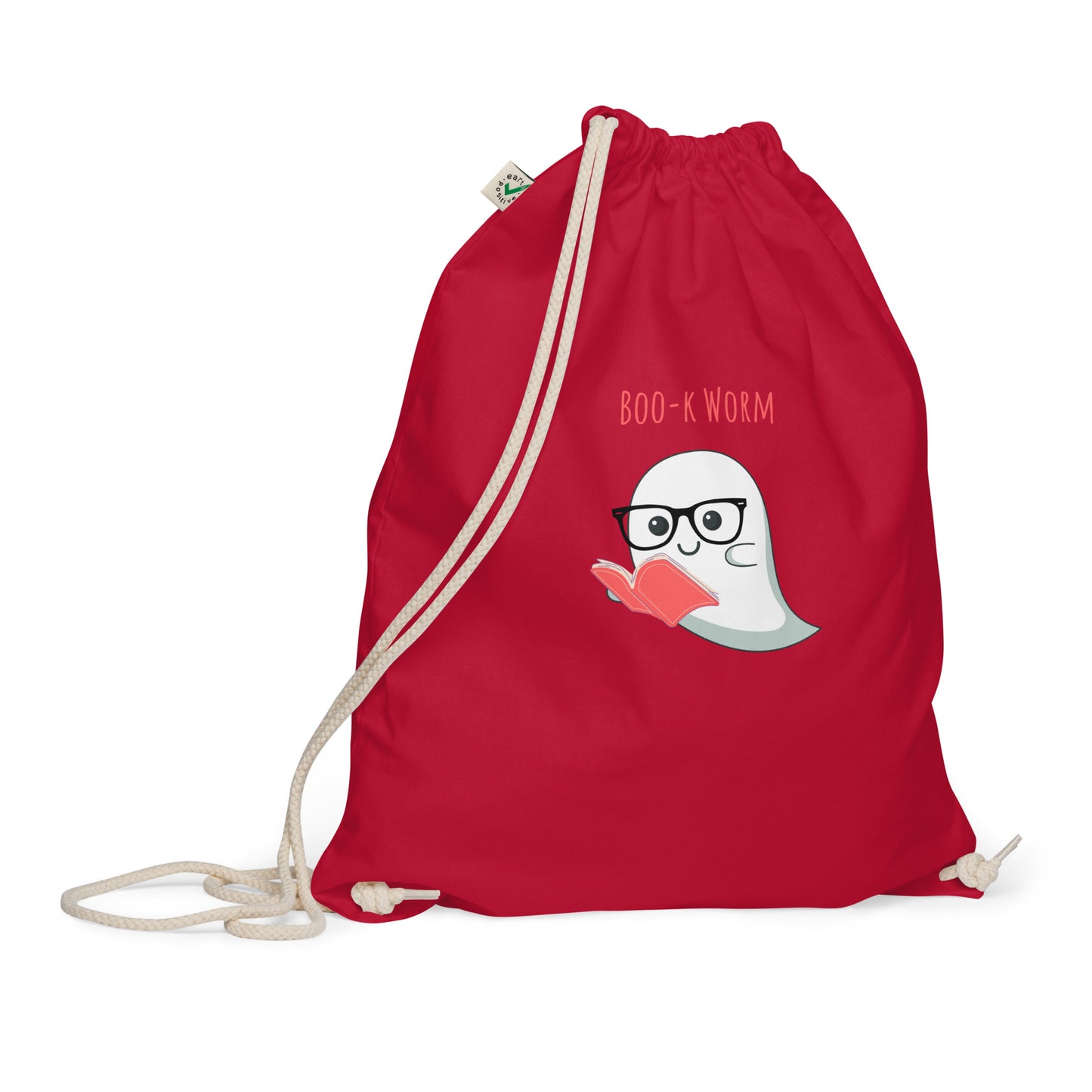 Book worm Organic cotton drawstring bag