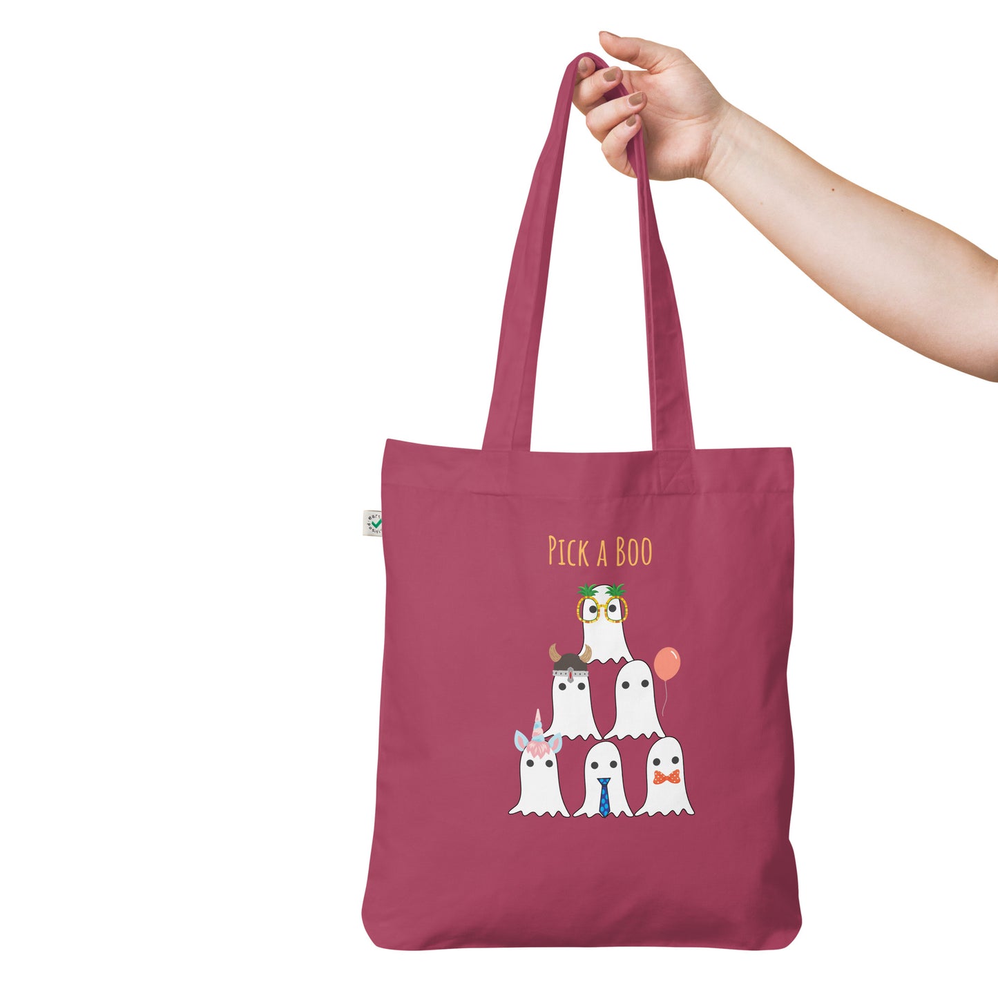 Pick a boo Organic fashion tote bag