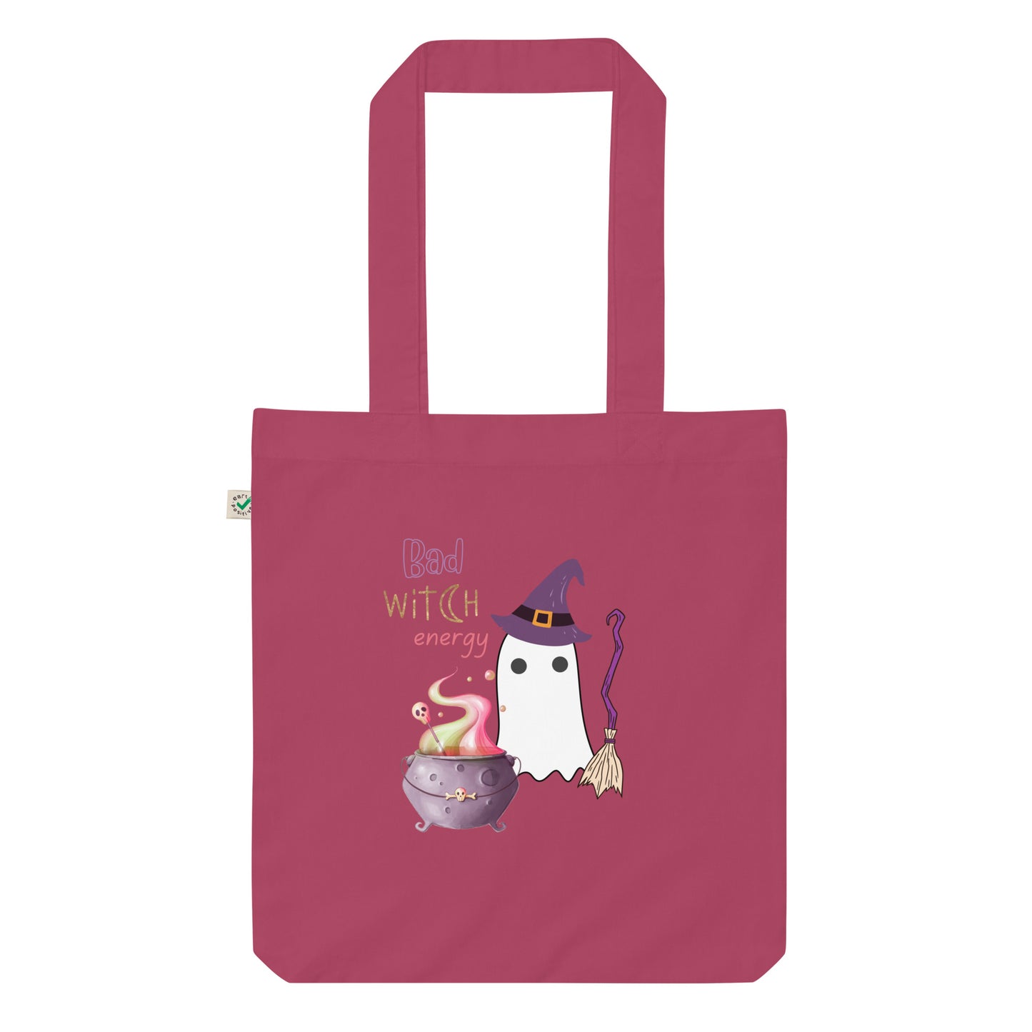 Bad witch energy organic fashion tote bag