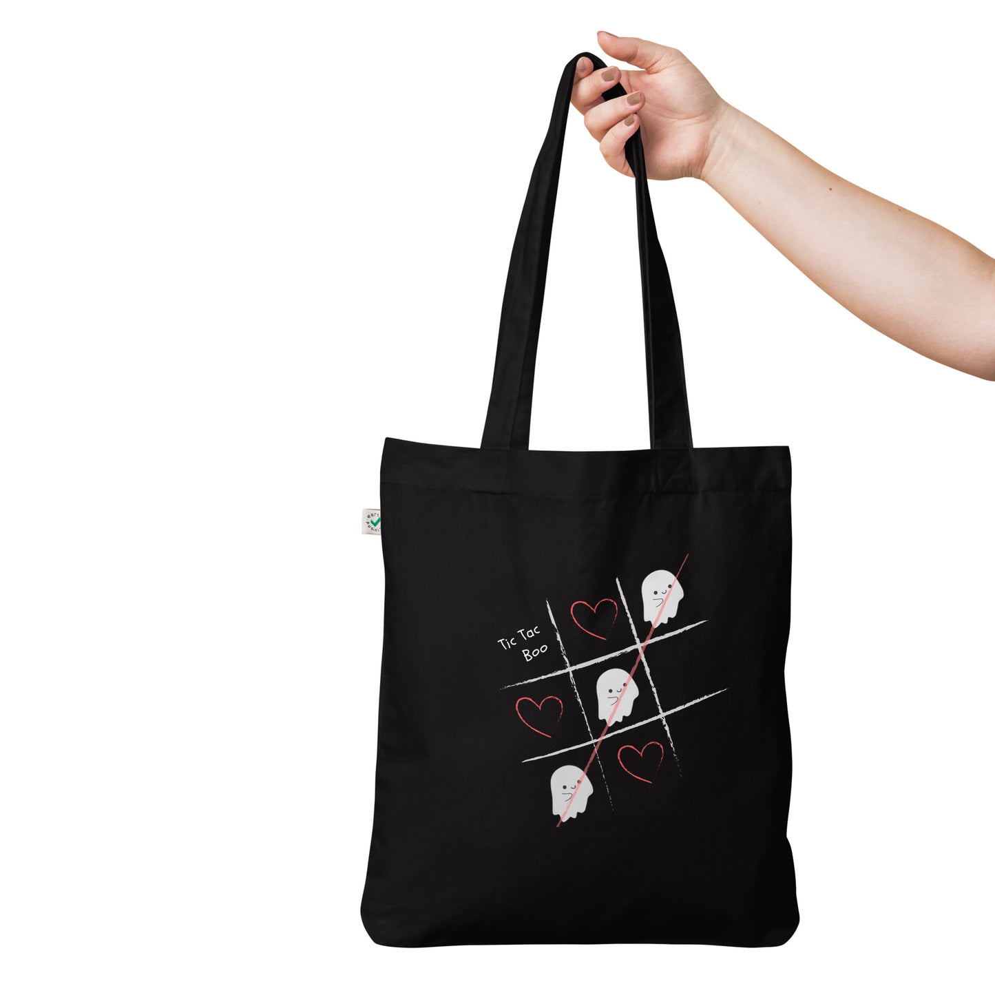 Tic-Tac-Boo Organic fashion tote bag