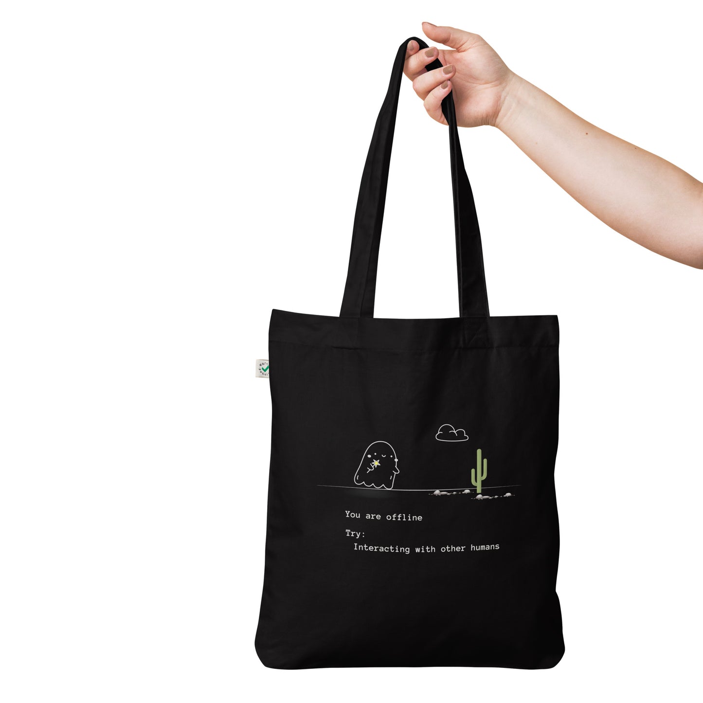 You're offline organic fashion tote bag