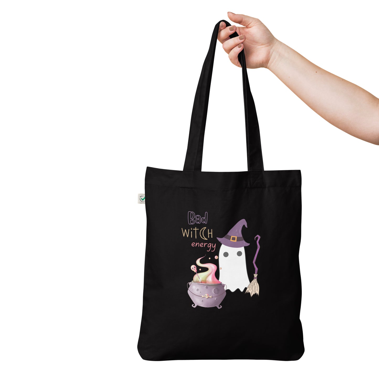 Bad witch energy organic fashion tote bag