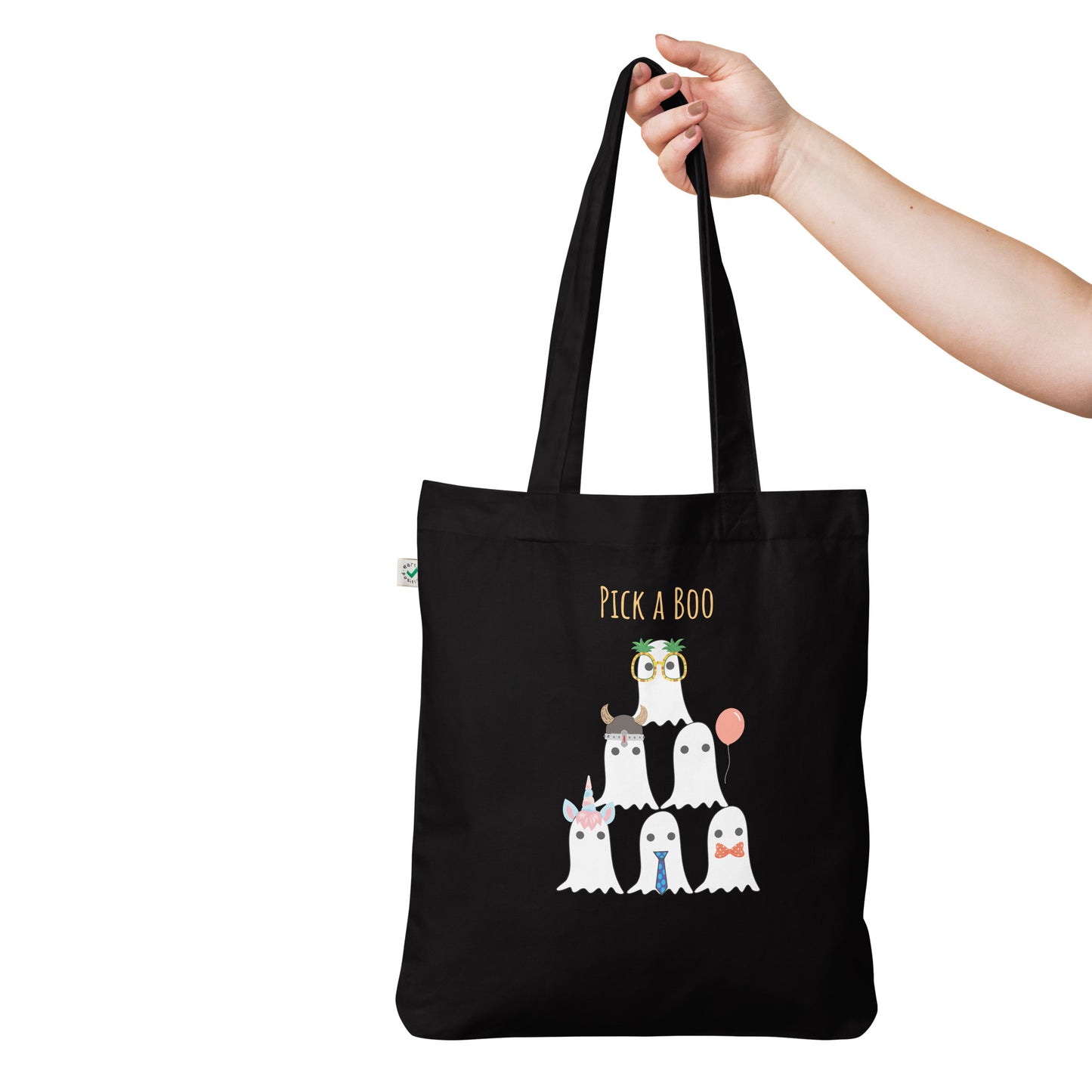 Pick a boo Organic fashion tote bag