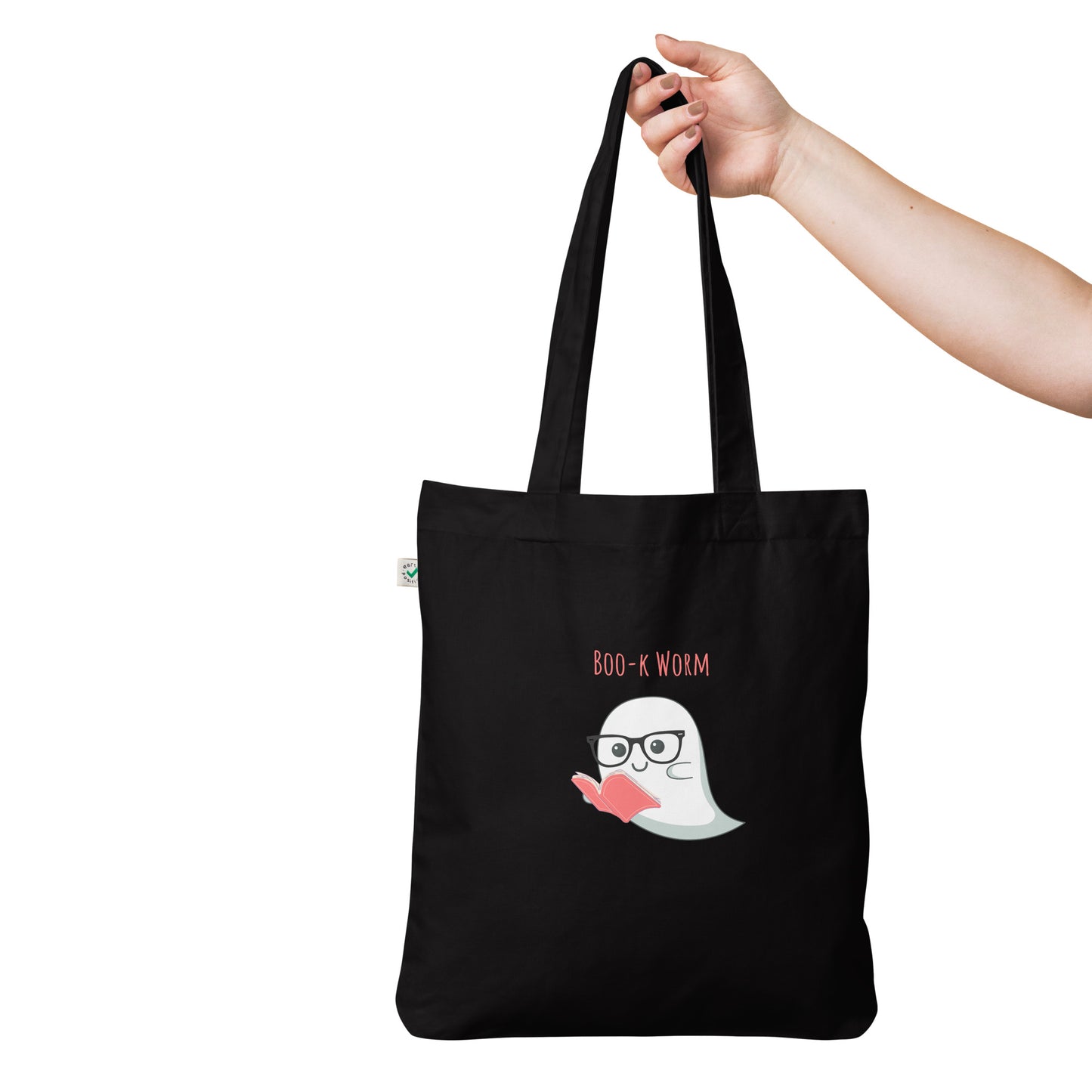 Book worm Organic fashion tote bag