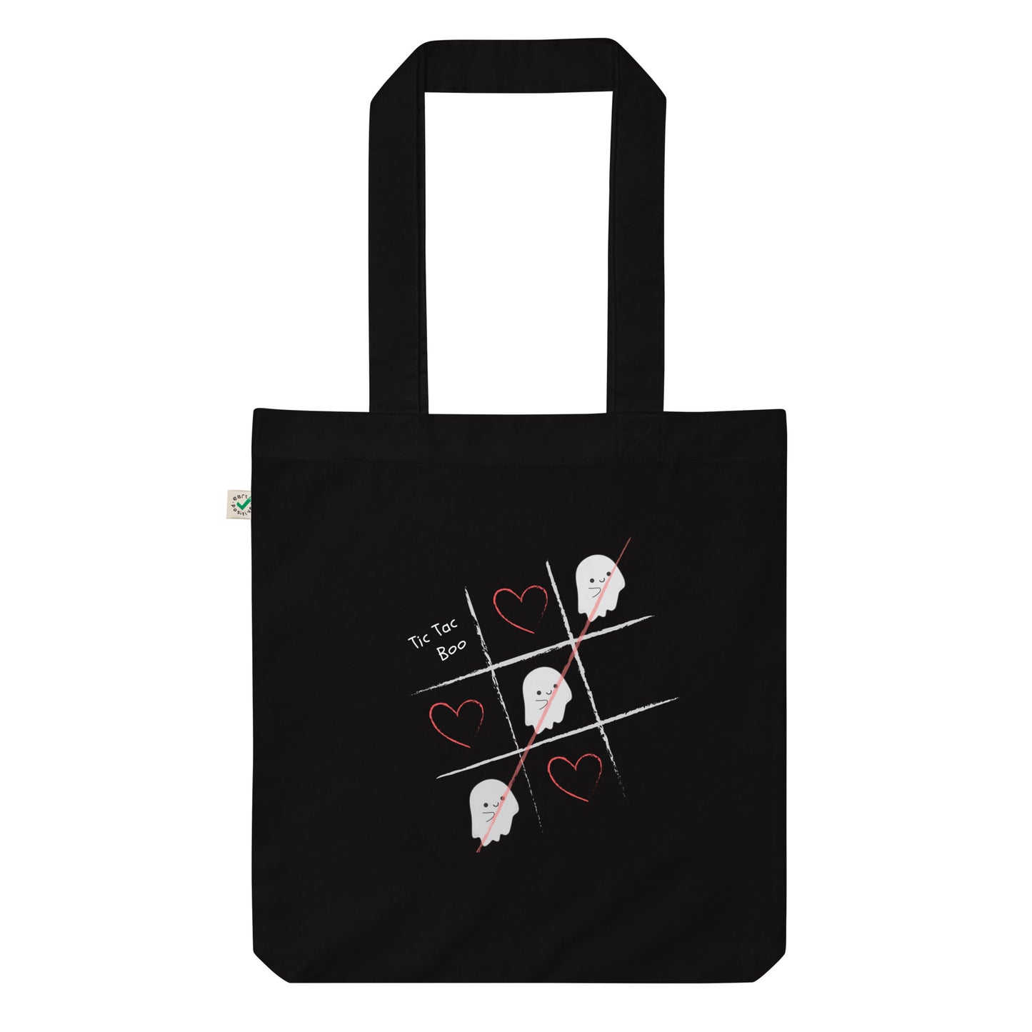 Tic-Tac-Boo Organic fashion tote bag