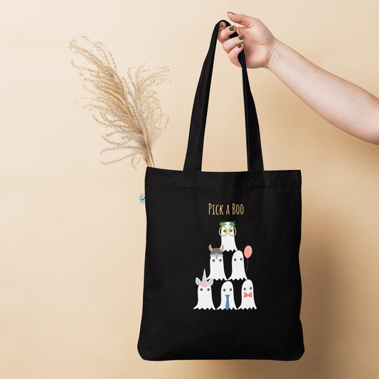 Pick a boo Organic fashion tote bag