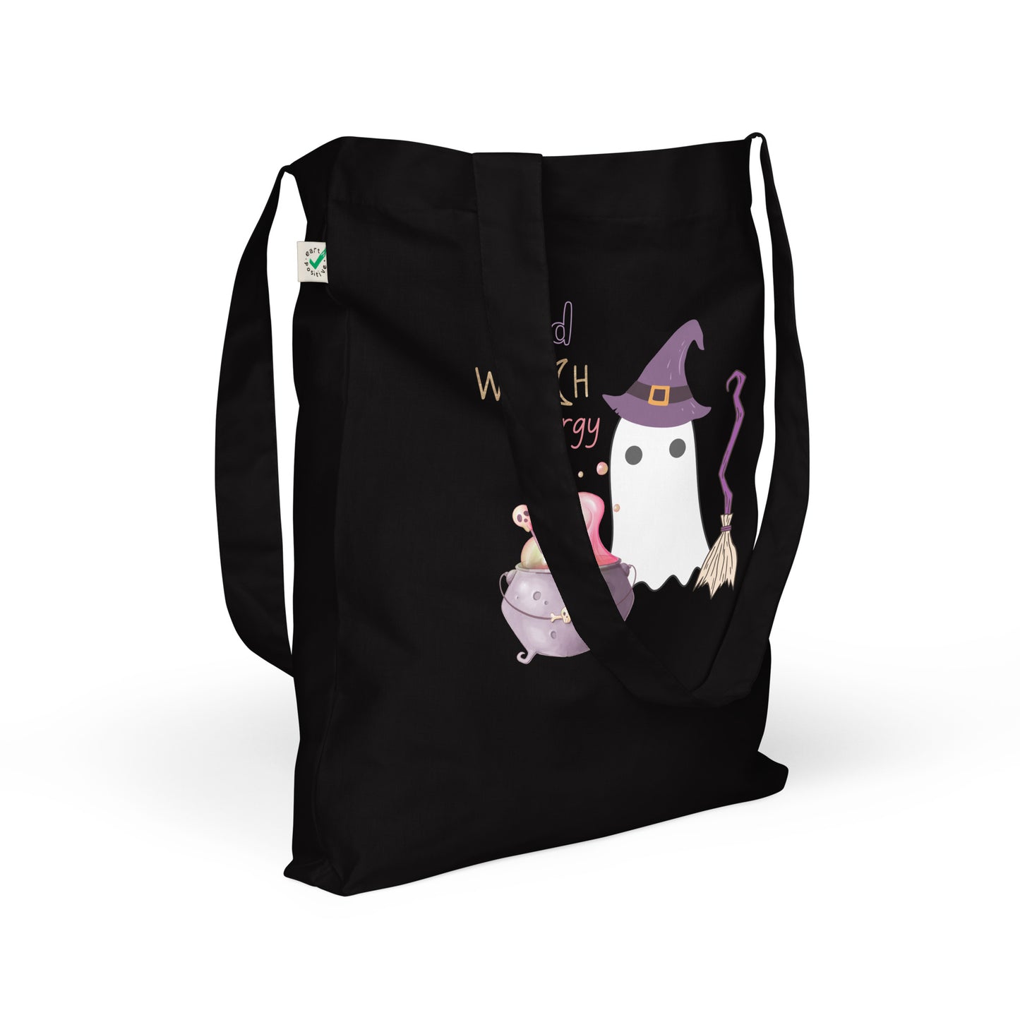 Bad witch energy organic fashion tote bag