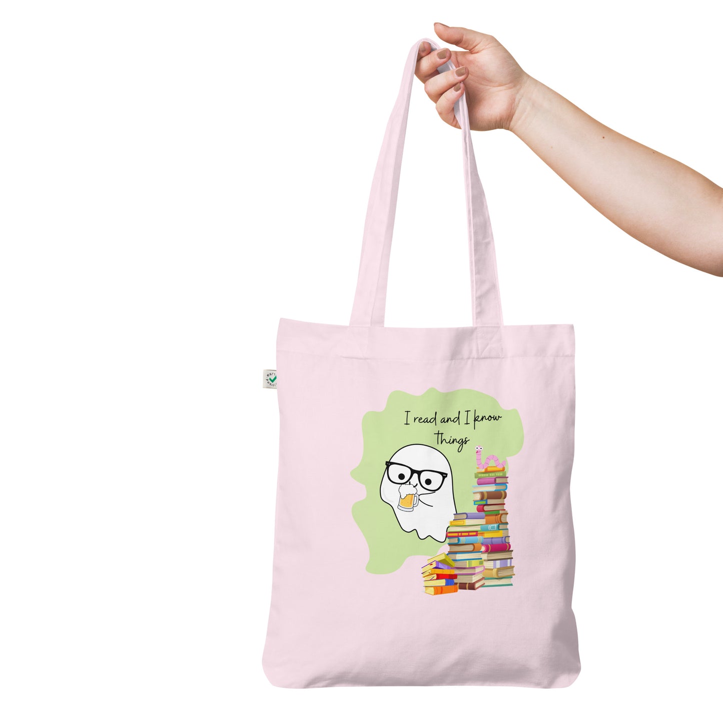 I read and I know things Organic fashion tote bag