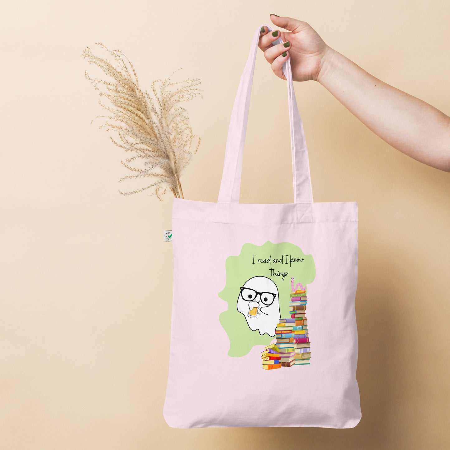 I read and I know things Organic fashion tote bag