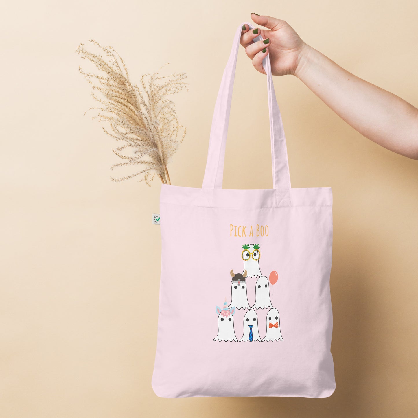 Pick a boo Organic fashion tote bag