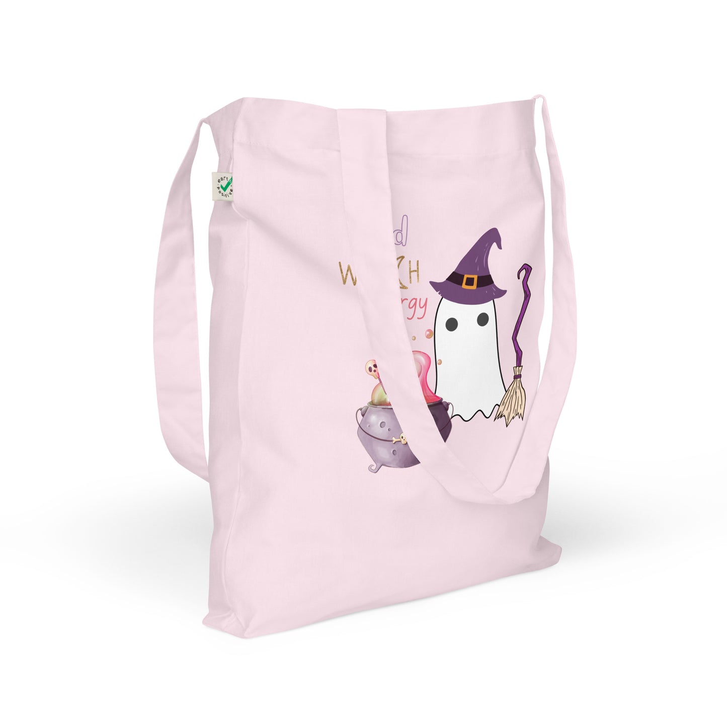 Bad witch energy organic fashion tote bag