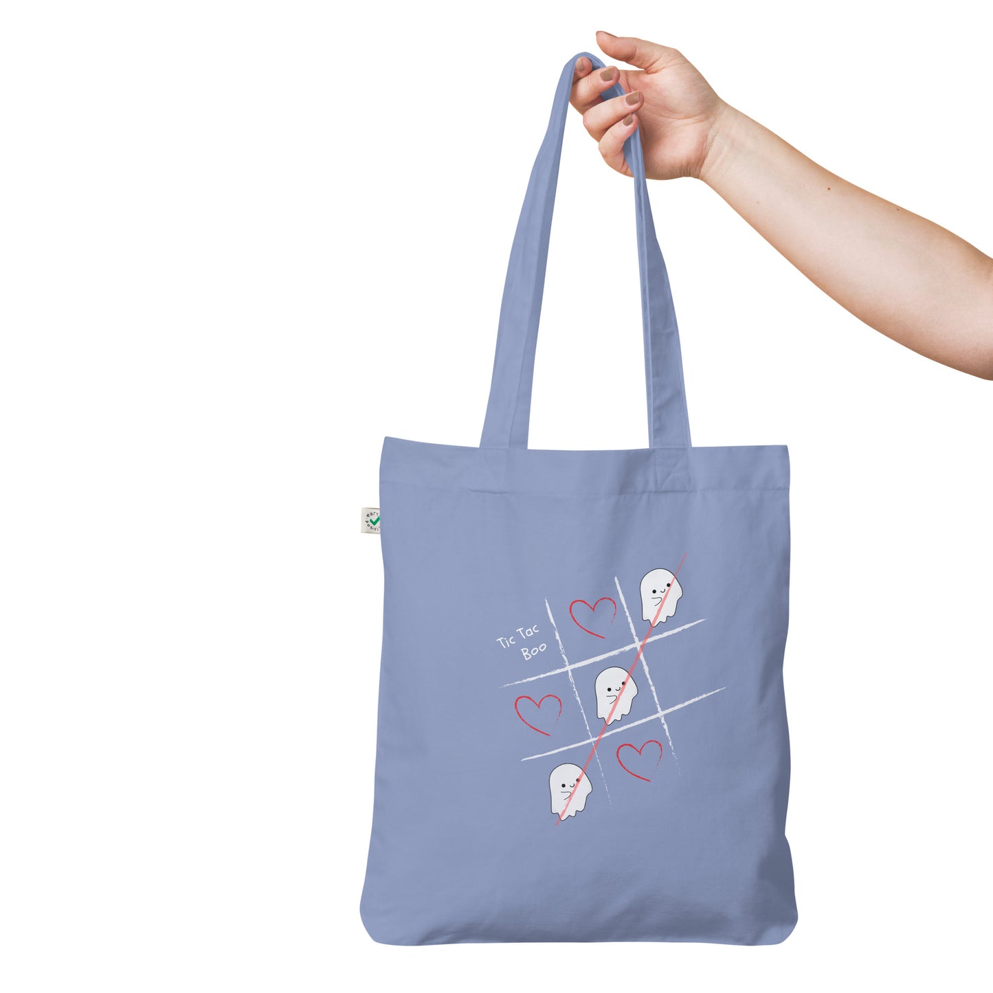 Tic-Tac-Boo Organic fashion tote bag