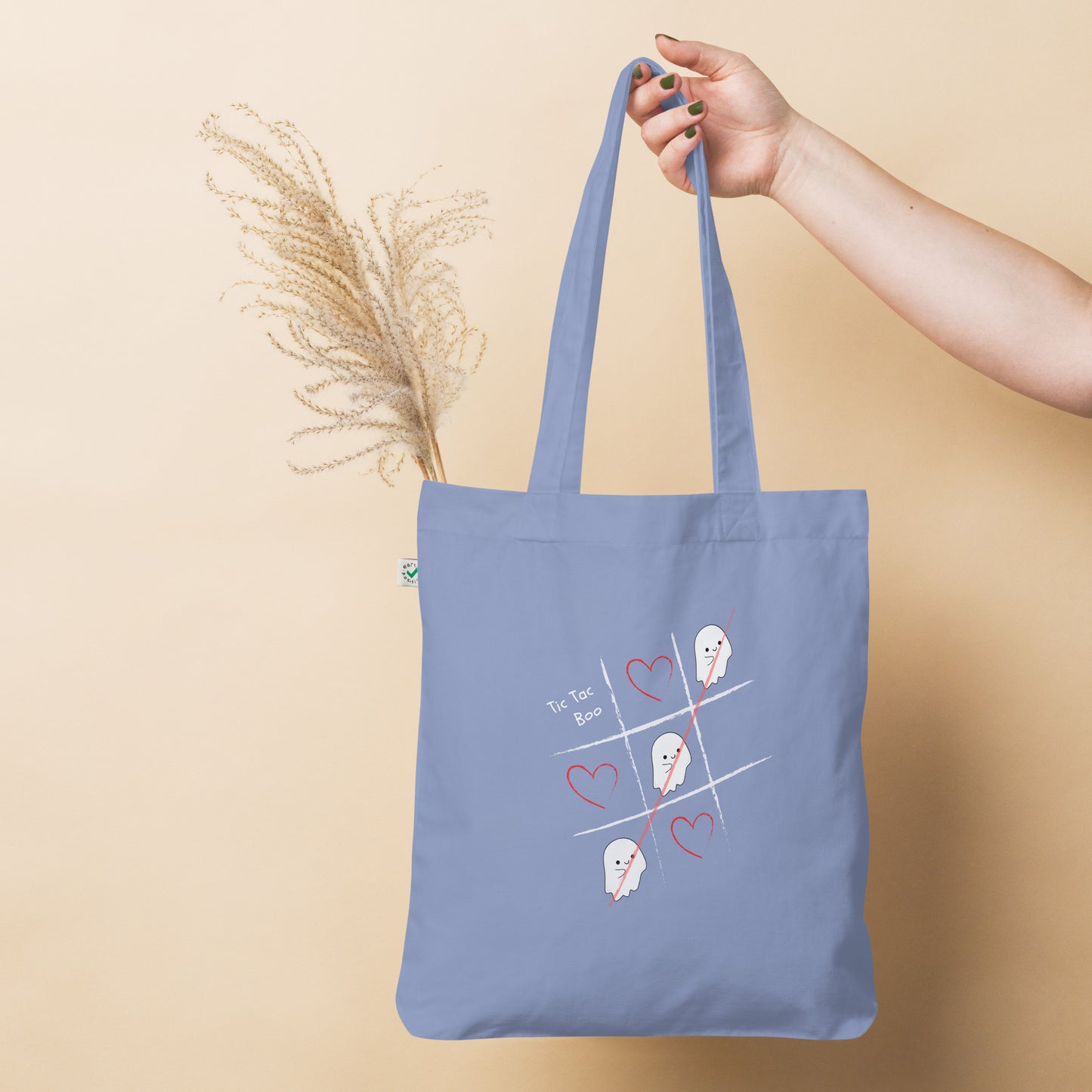 Tic-Tac-Boo Organic fashion tote bag