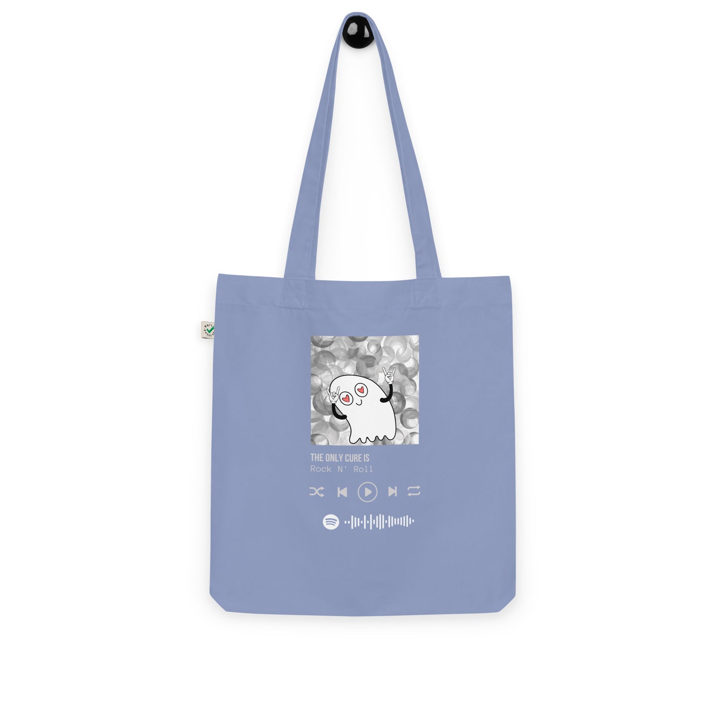 The only cure is rock n roll organic fashion tote bag