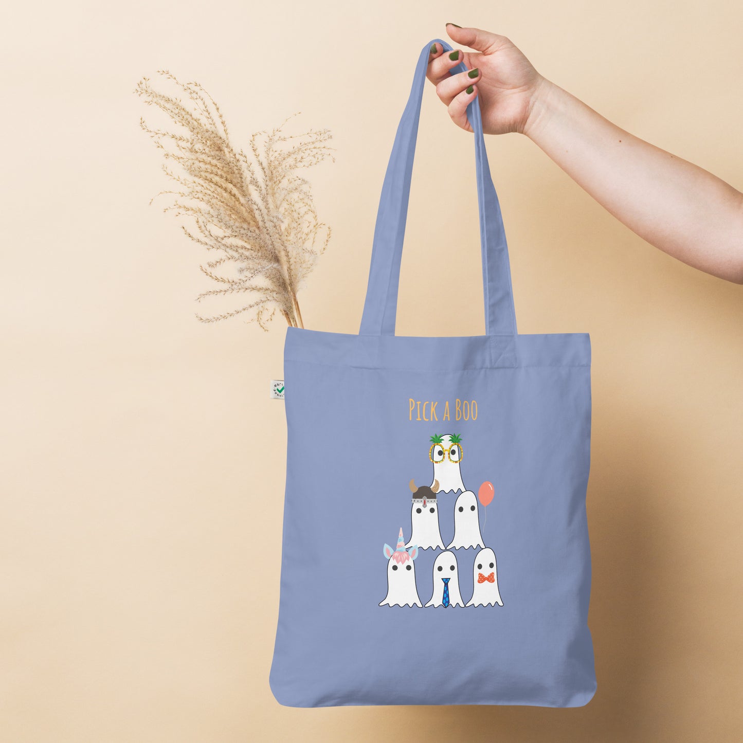 Pick a boo Organic fashion tote bag