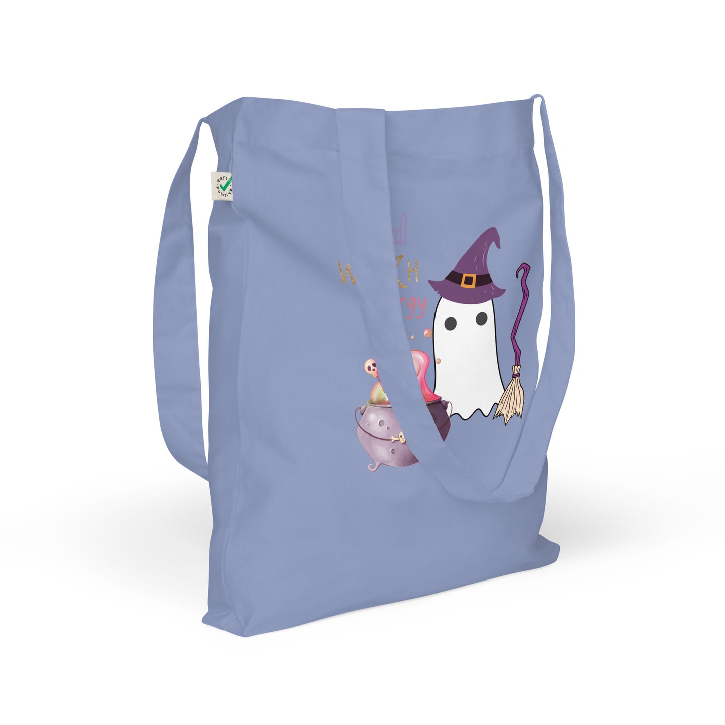 Bad witch energy organic fashion tote bag