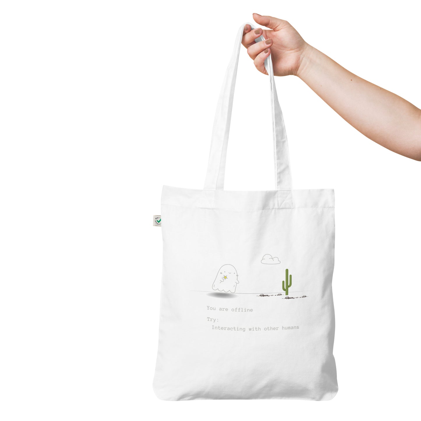 You're offline organic fashion tote bag