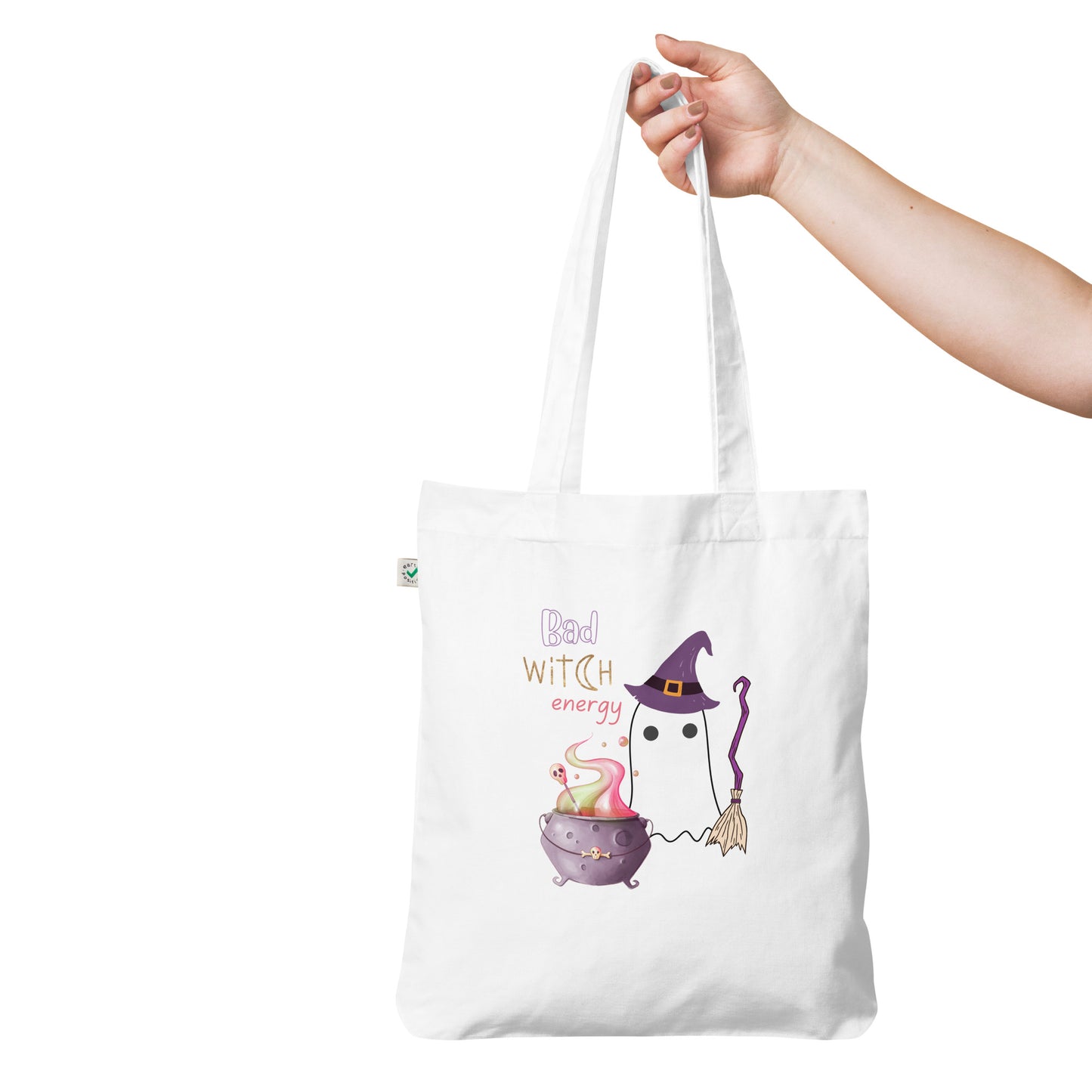 Bad witch energy organic fashion tote bag