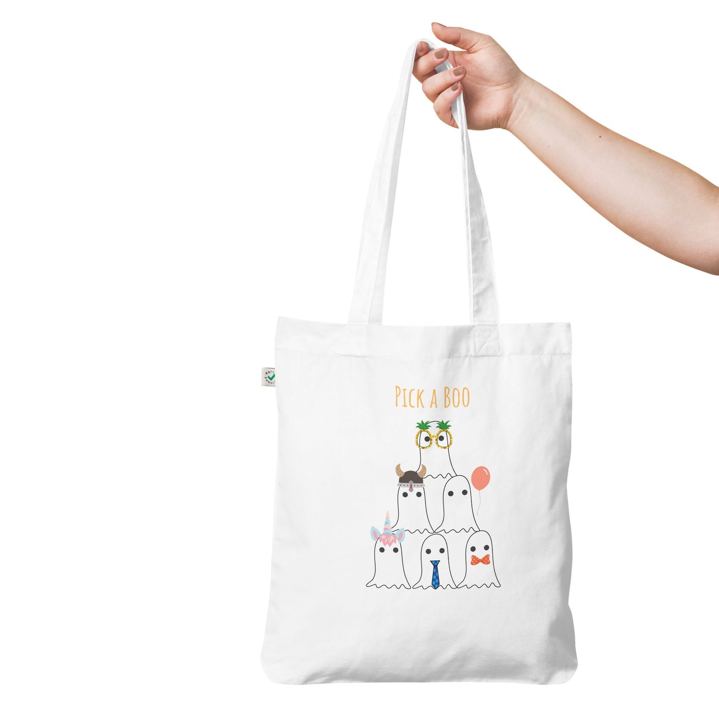 Pick a boo Organic fashion tote bag