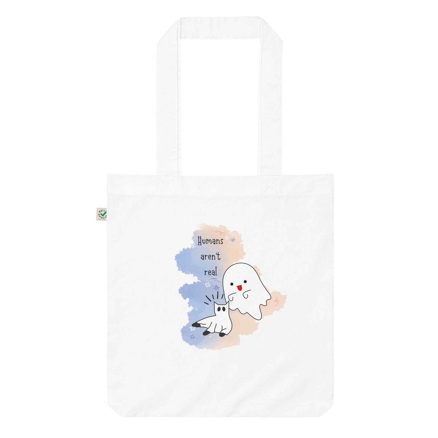 Humans aren't real Organic fashion tote bag