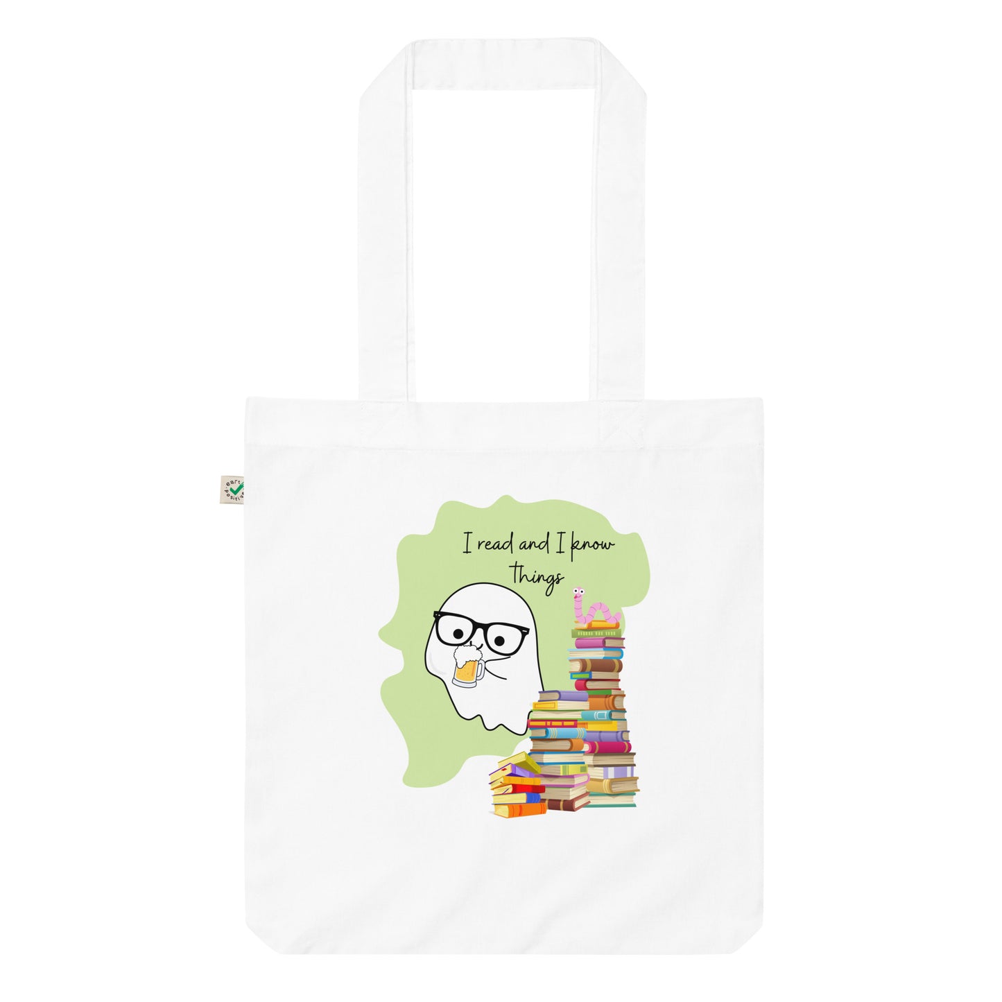 I read and I know things Organic fashion tote bag